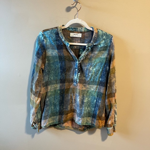 Anthropologie Isabella Sinclair Plaid Tunic Ruffled XS - Picture 4 of 6